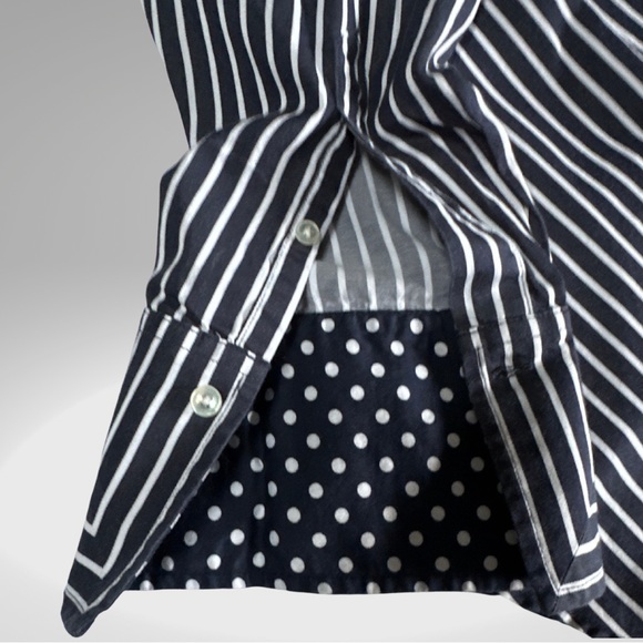 Jones New York Signature Woman Striped Long Sleeve Button Up with Collar Blouse - Picture 14 of 17